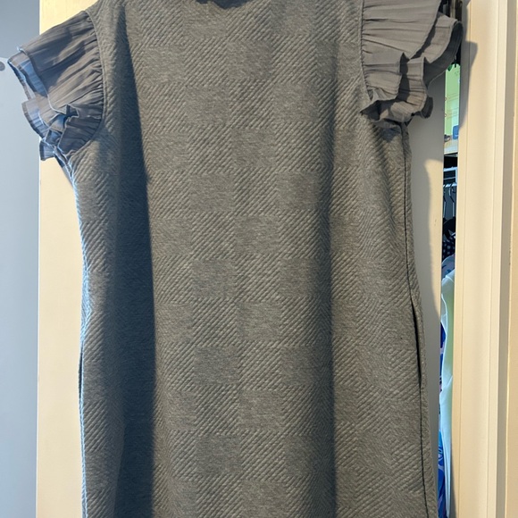 Simply Southern Gray Quilted Dress with Pearl & Rhinestone Trim - Picture 4 of 5